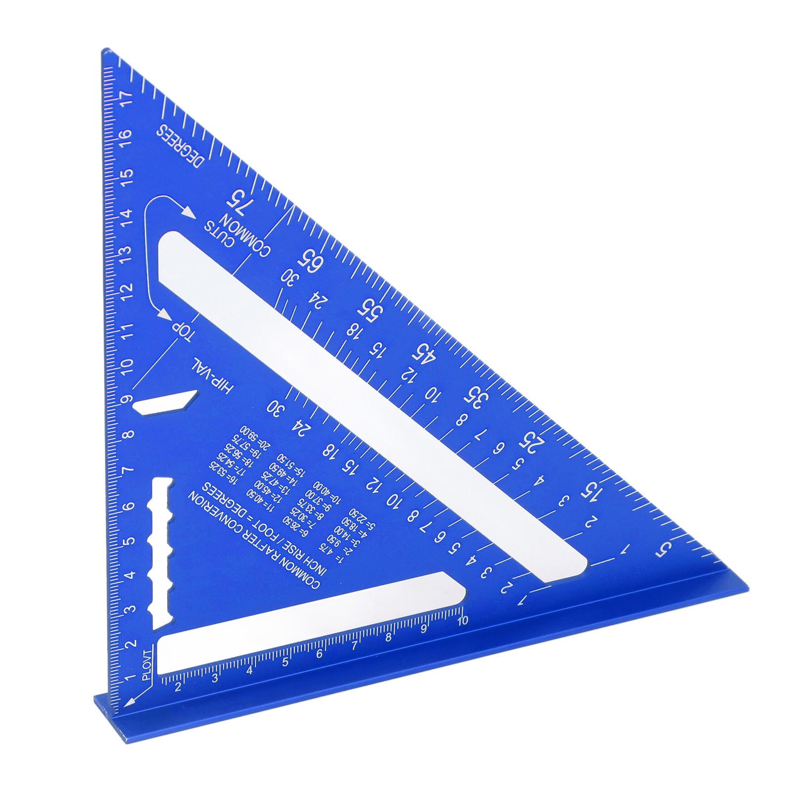 

7-дюймовый стропильный угольник из алюминиевого сплава, двойная шкала, 45 90 градусов, треугольная линейка, угломер, плотницкий