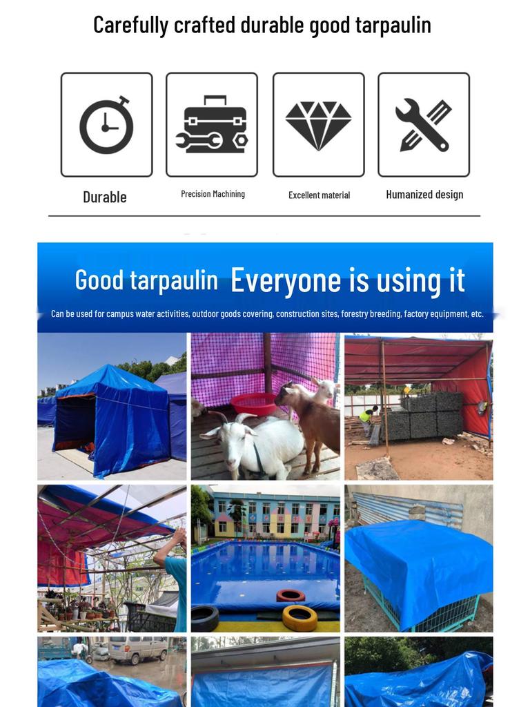 Thickened Waterproof Outdoor Tarpaulin: Rainproof, Windproof, Heat-Insulating Shade Cloth