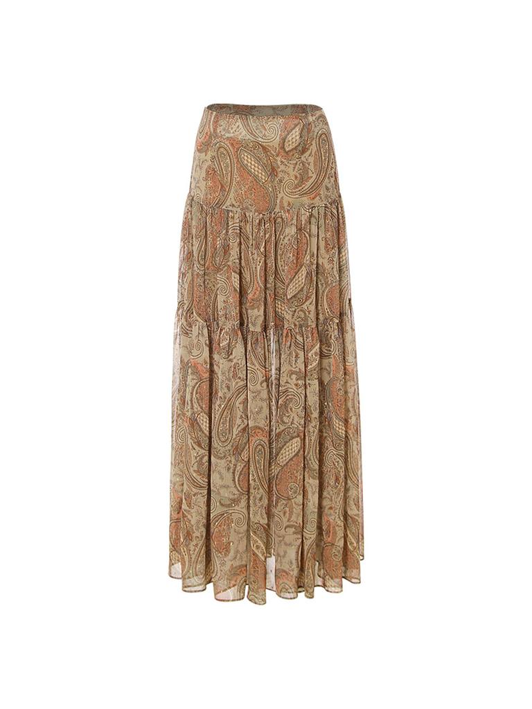 Sinseuden Vintage Paisley Long Skirt