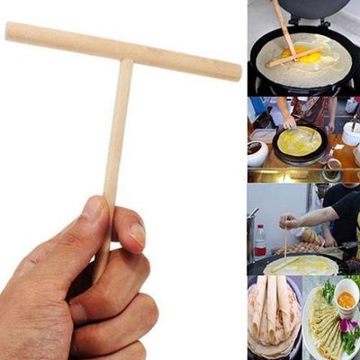 Crepe Maker Pancake Batter Wooden Spreader Stick Home Kitchen Tool DIY