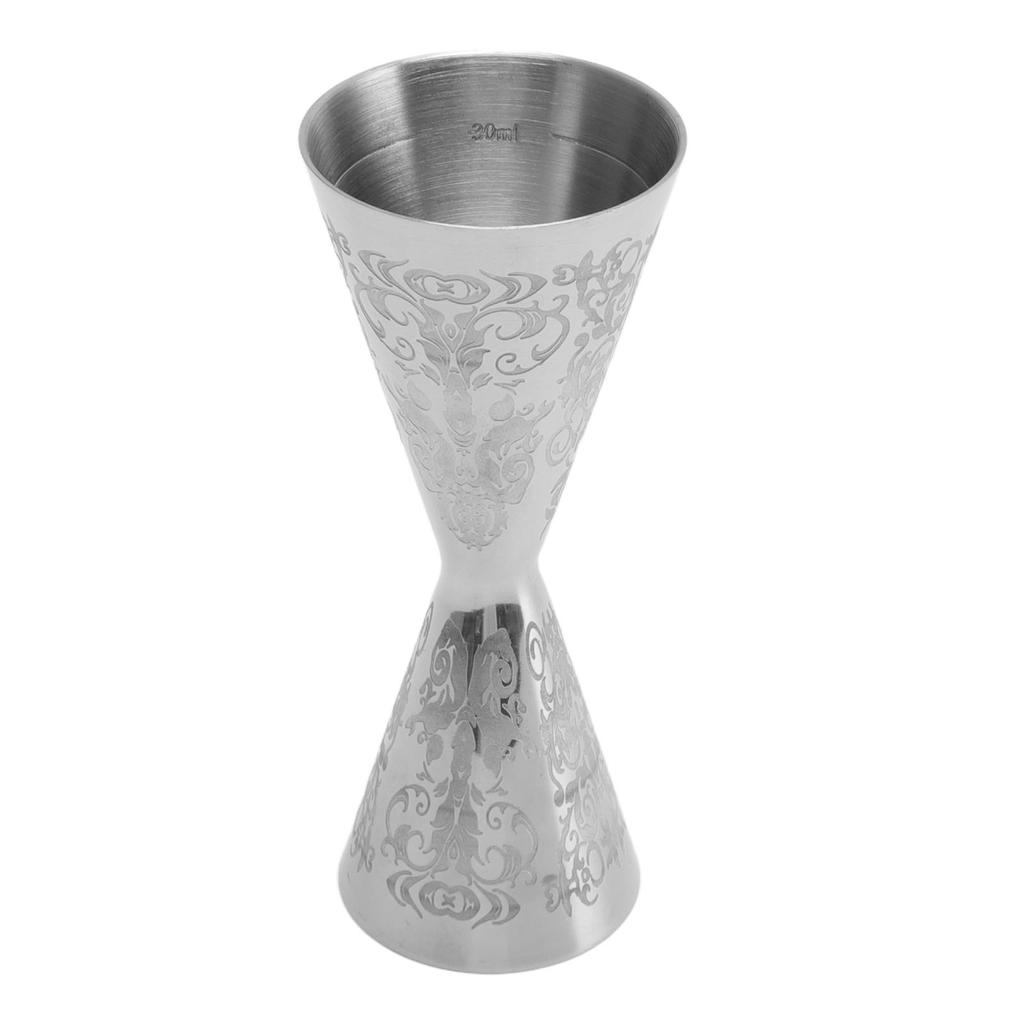 Double Head Cocktail Jigger Integrated Bartending Measuring Cup Engraved Stainless Steel Measuring Jigger for Home Bar