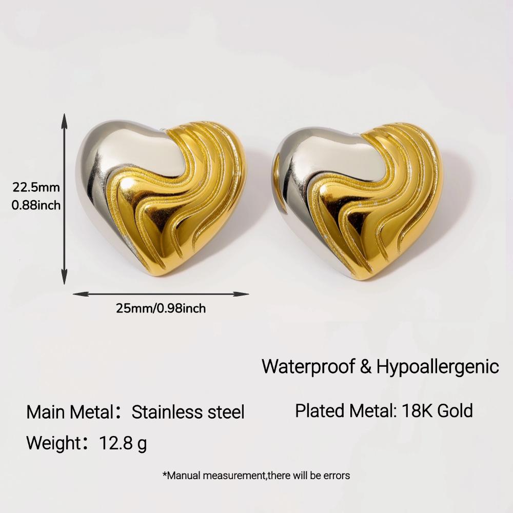 Yingtai 18K Gold Stainless Steel Stud Earrings with Vacuum Electroplating