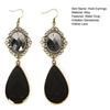 1 Pair Hook Earrings, Water Drop Imitation Gemstone Hollow Lace Metal Frame Drop Earrings, Double-Layered Pendants Earrings for Jewelry Gift