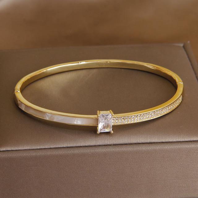 

Класичні кришталеві геометричні відкриті браслети та браслети для жінок Модні брендові ювелірні вироби Браслети в стилі панк