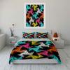 Colorful Geometric Three-Piece Set Design Kid'S And Adults' Bedroom Decor, Exquisite Three-Piece Bedding Set Gift