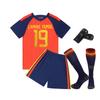 27 Spain home court No. 19 national team football jersey children's jersey children's adult set size 14-3XL