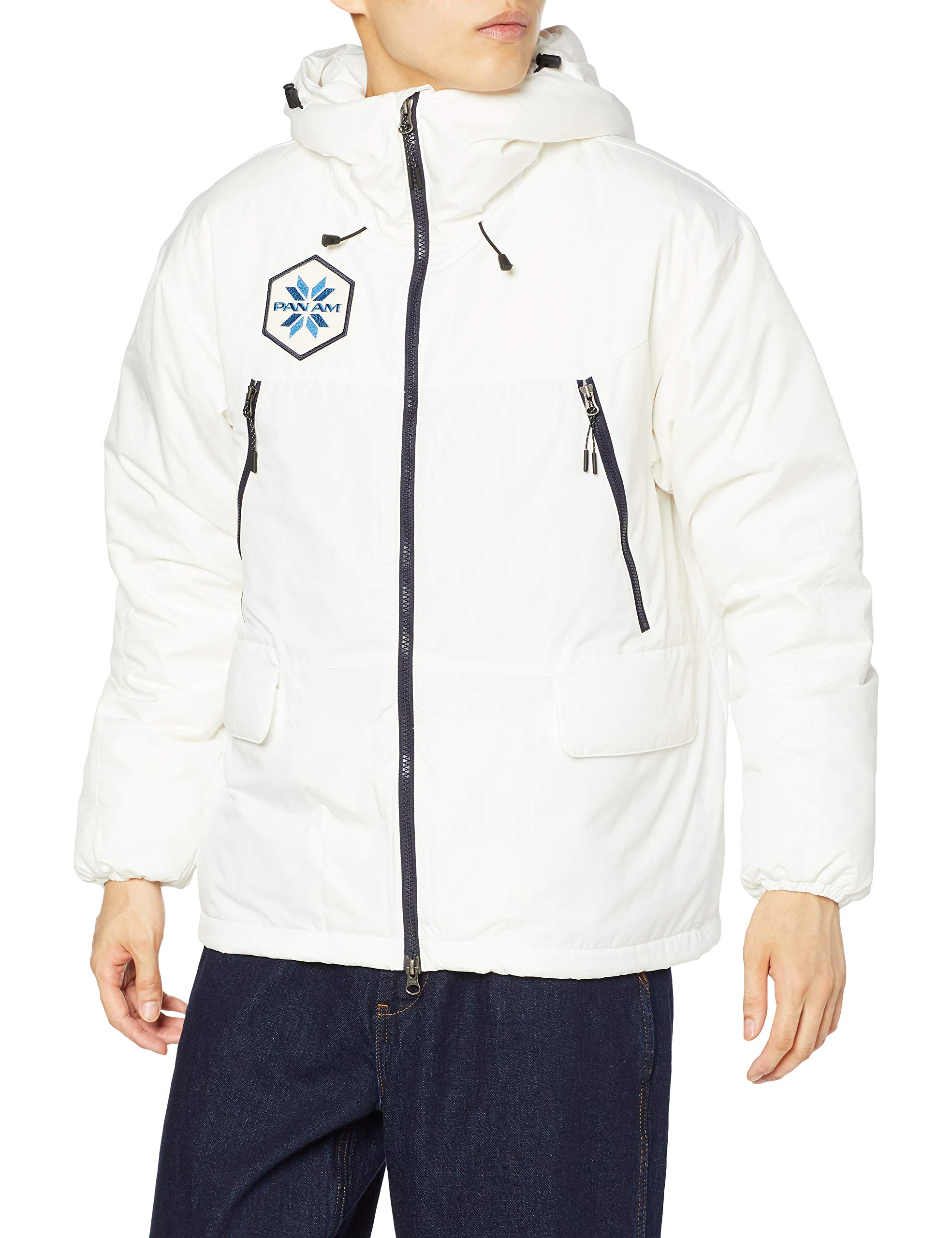 

Mizuno Breath Thermo Midweight Down Winter PANAM Outdoor Travel Size S Size Jacket, (Go to) Wear, B2JE0580, White, (Japan S) білий