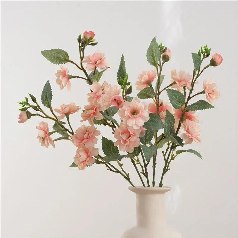 

Home Decorative Simulation Flowers 5-Fork Roses Bouquet Shopping Mall Decoration Artificial Flower Silk Pink Rose Bouquetes