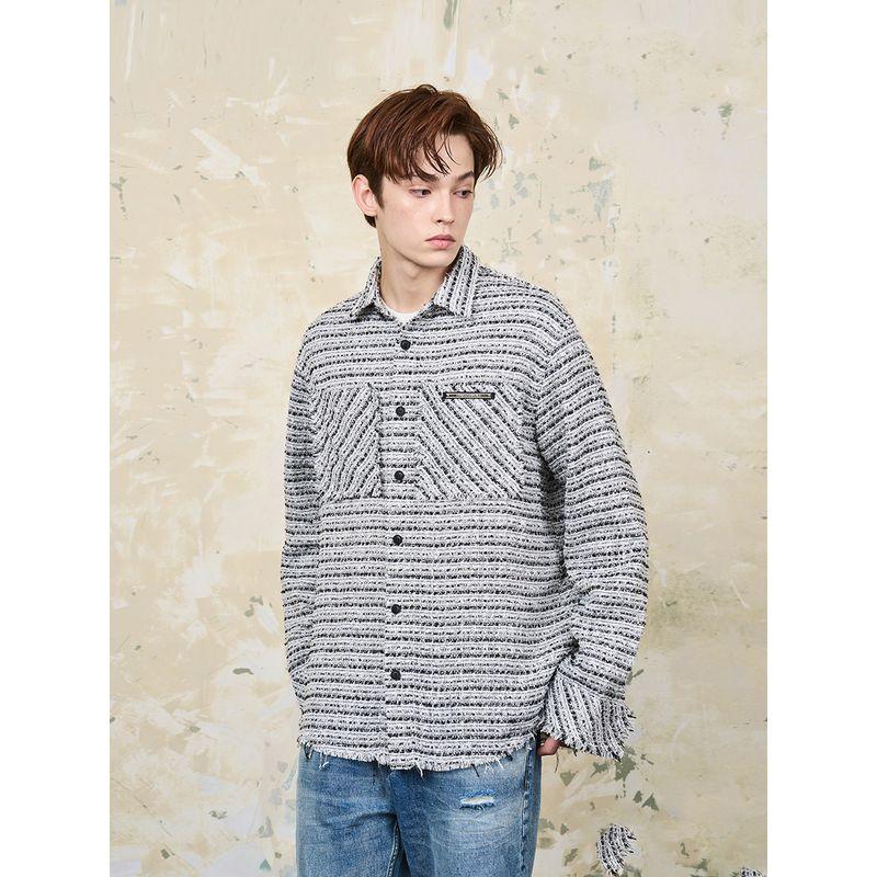 Cleanfit Tweed Hem Long Sleeves Shirt