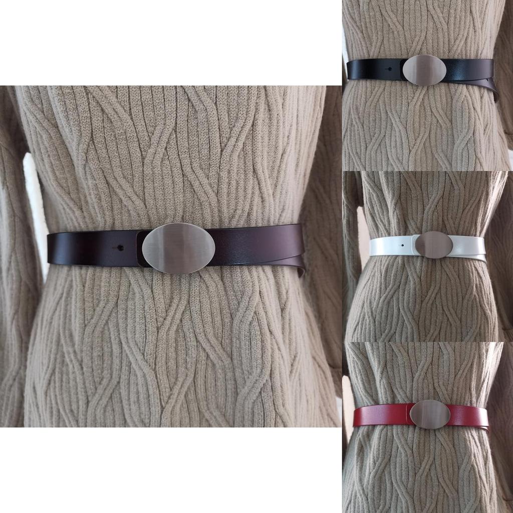 Classic Leather Belt For Women With Alloy Buckle And Two Layer Cowhide Material For Casual And Office Wear