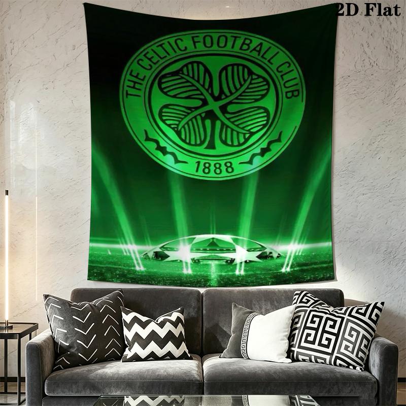 Celtic Football Club Wall Tapestry Aesthetic Wall Hanging Printed Fabric Blanket Decorative Tapestries for Bedroom Living Room Home Decor