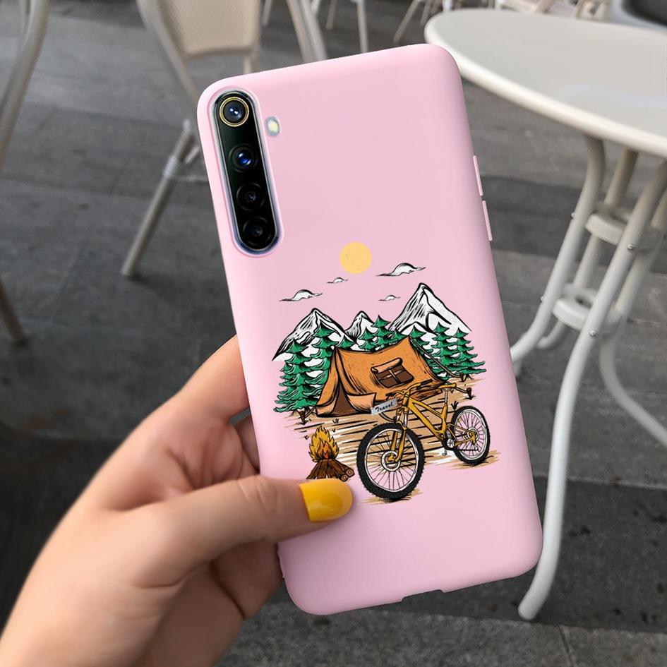 For Realme 6 6 Pro Case Cute Milk Cow Flower Patterns Soft Back Cover For OPPO Realme 6 6S 6Pro RMX2061 Coque Funda Realme6 Capa
