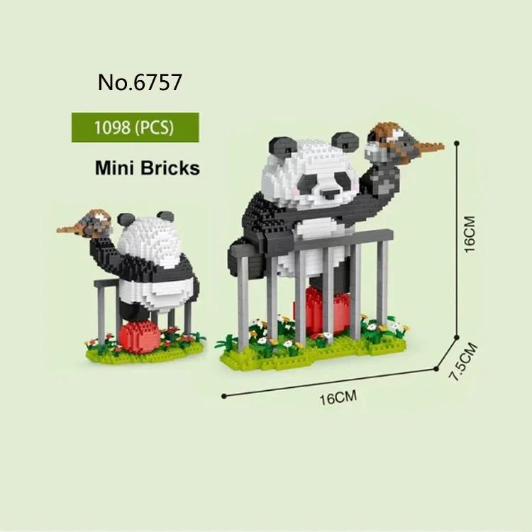 Lovely Panda Micro Building Blocks Kawaii Zoo Animal Educational Decoration Toys Exercise Hands-on Ability for Kids
