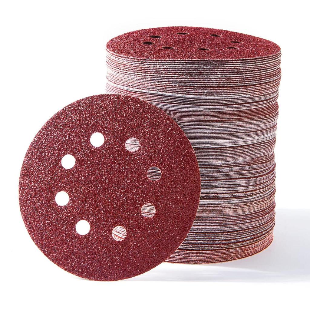 DE Warehouse 24H Shipping Free Delivery 300pcs 5 Inch 8 Hole Hook and Loop Sanding Discs 40 -240 Grit Random Orbit Sandpaper
