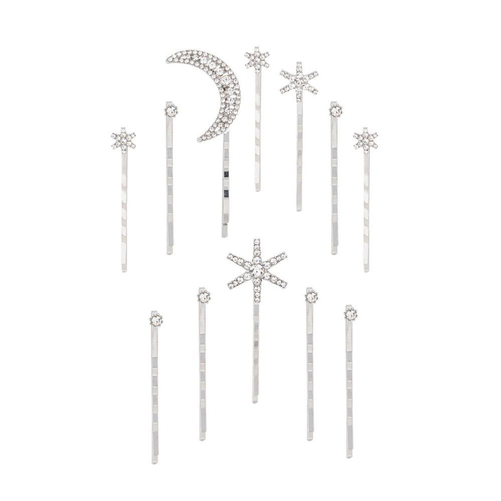 Moon Stars Star Moon Hair Clips Set Crystal Rhinestone Hairpin  Wedding Hair Accessories