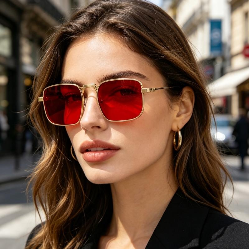Retro Steamspunk Square Sunglasses Metal Frame Unisex Comfortable Daily Wear Sun Glasses Suitable for Driving Travel