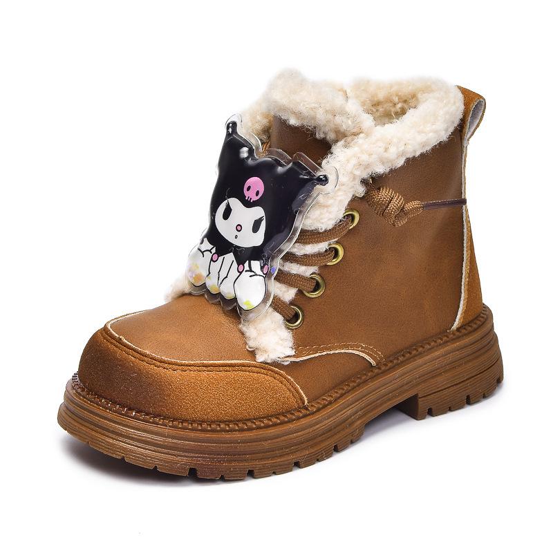 

Kuromi Plush Girls Martin Boots - Thickened, Warm Cotton Korean Style Casual Footwear, 2024 Cute Children s Shoes. Size 33, 20.5cm