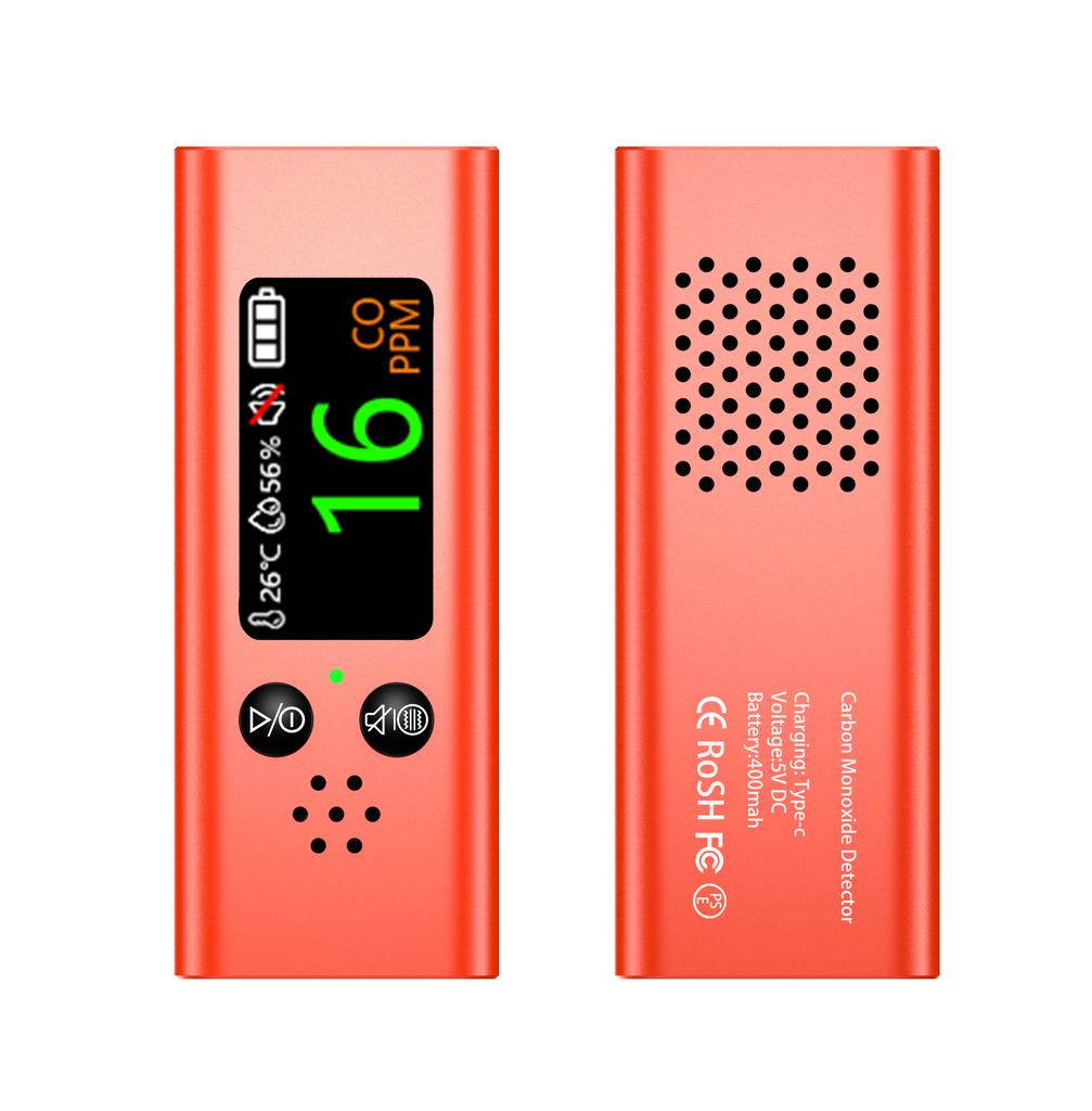 2025 NEW 3-in-1 Portable Carbon Monoxide Detector Mini Accurate Rechargeable Travel CO Temp/Humidity Detector with Loud Alarm