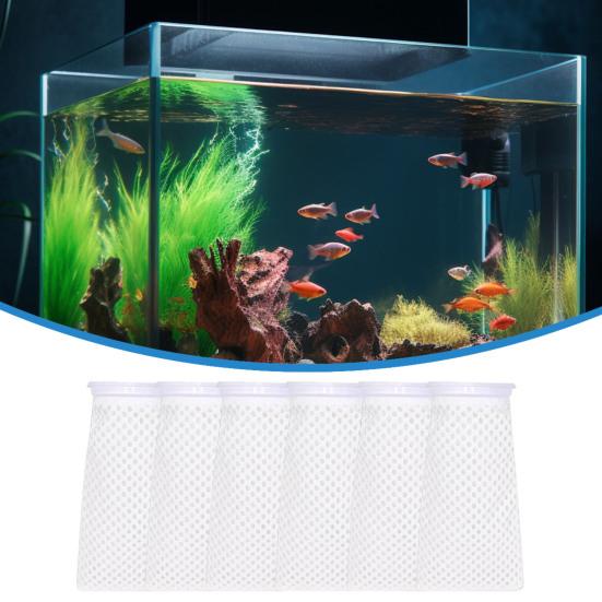6/12 stk 4 tommer 150 mikron filtersokker gjenbrukbare 3D bikubedesign akvariefilterposer for ferskvann saltvannsakvarium dam sumper overløp