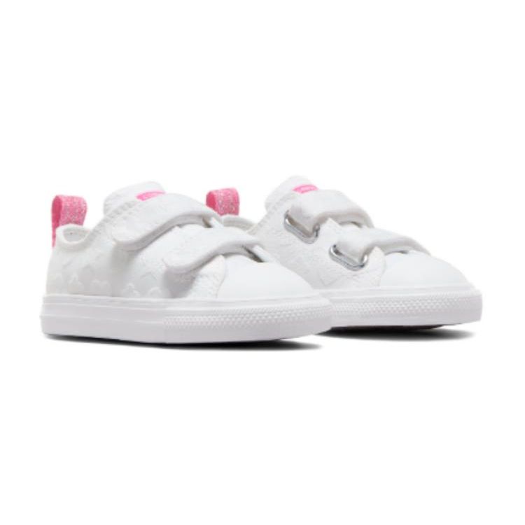 Converse Chuck Taylor All Star Canvas Heart Print Shock Absorbing Durable Low Top Kids Canvas Shoes Kids sneaker White A06329C