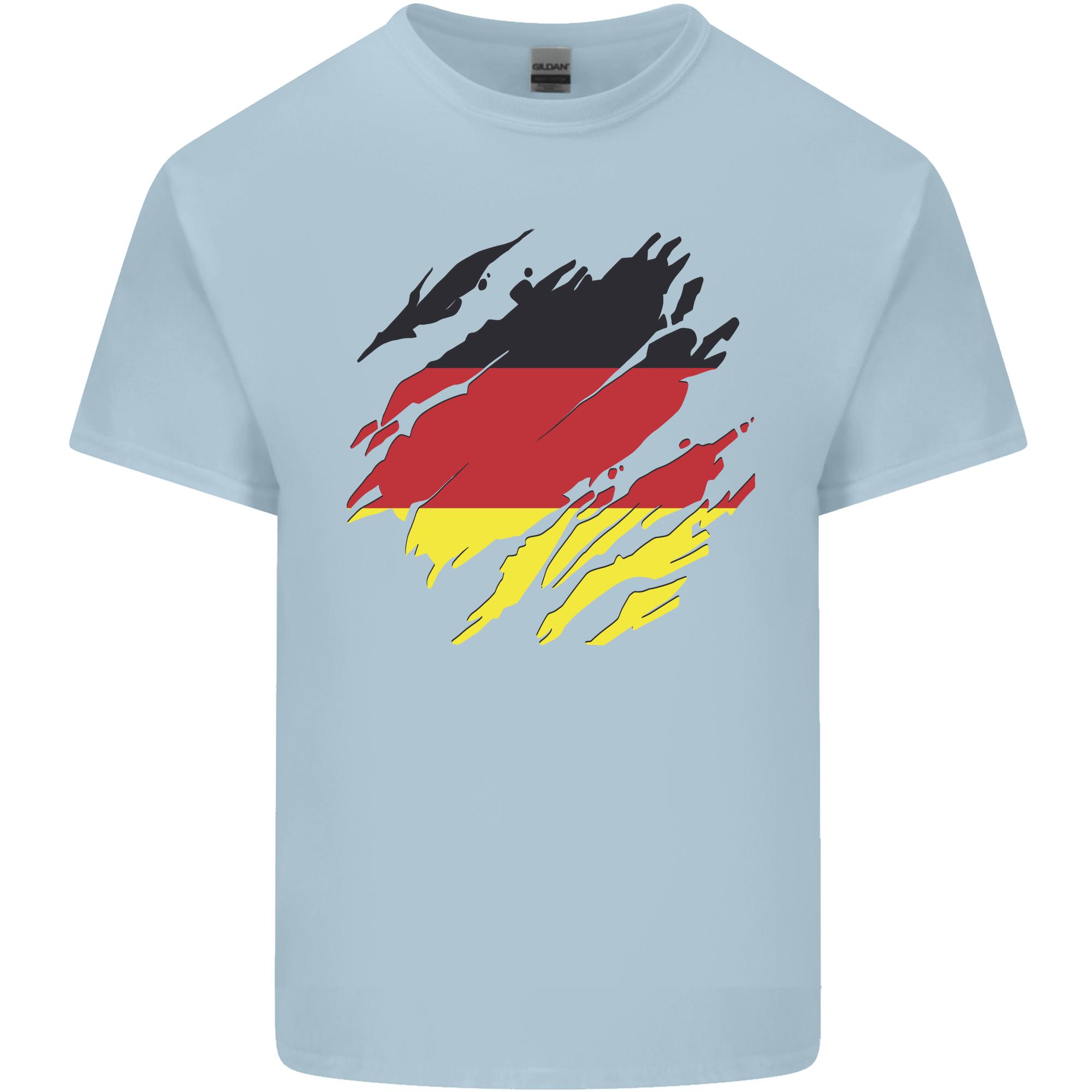 Torn GerUnisexy Flag GerUnisex Day Football Unisexs Light Cotton Tshirt S