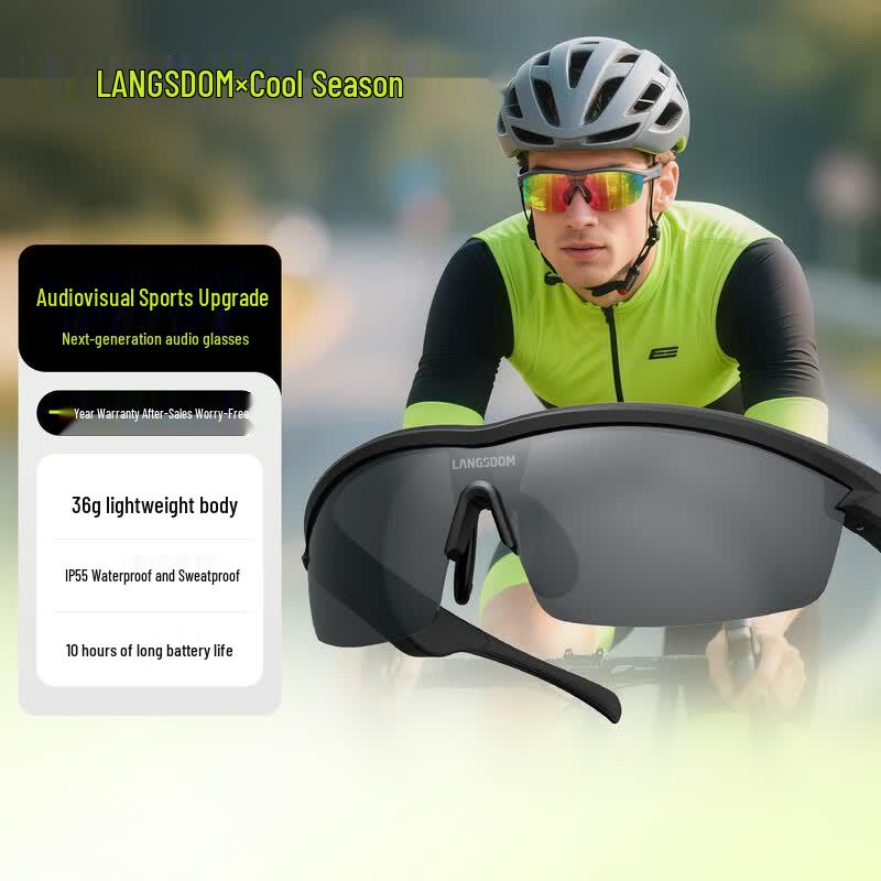 Lanston AirNova Smart Audio Glasses with Bluetooth Headphones