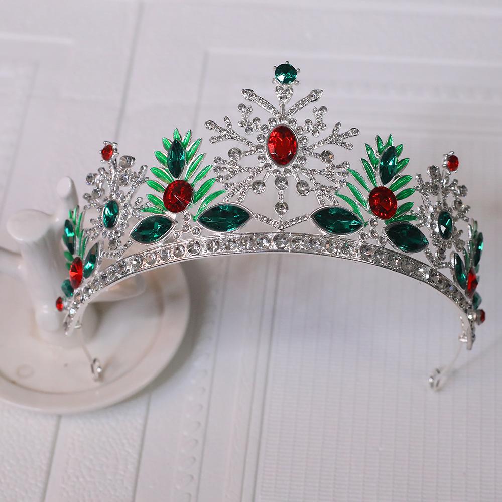 1 Stück Exquisite Weihnachtskrone Elegantes Strass Metall Haaraccessoire Geeignet zum Tragen Weihnachtsfeier Unisex Weihnachtsgeschenk