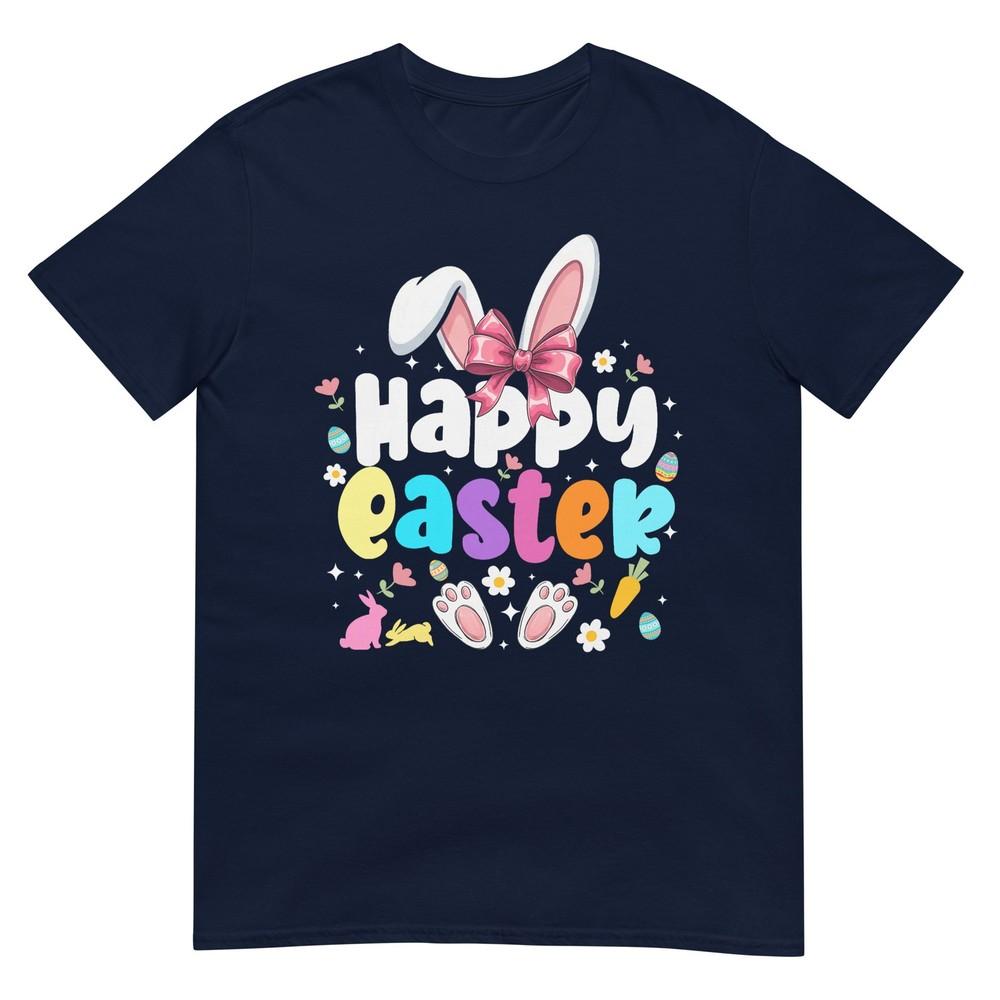Happy Easter Coquette Bow Bunny Rabbit Easter Day Unisex Girl TShirt S
