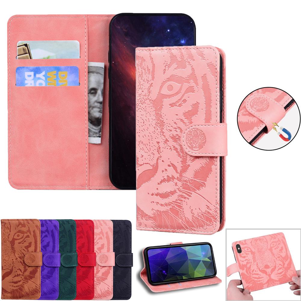 

Чехол для тиснения тигра для Nokia / Sony / OnePlus / OPPO / LG / Google Leather Flip Magnetic Bracket Card Clip Anti-drop Cover