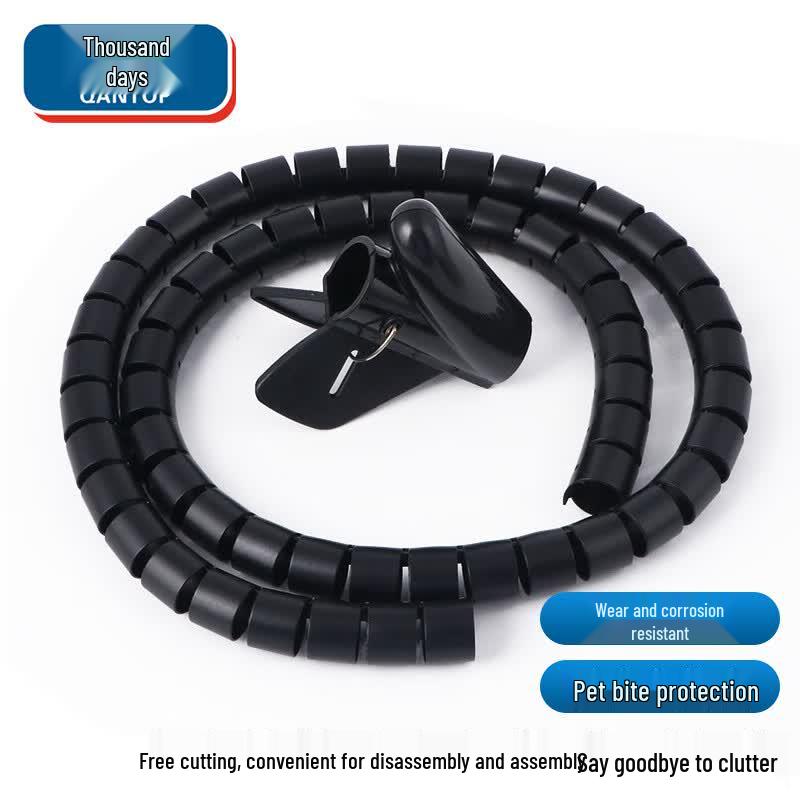 Qantop Cable Management Spiral Wrap with Guide Clip