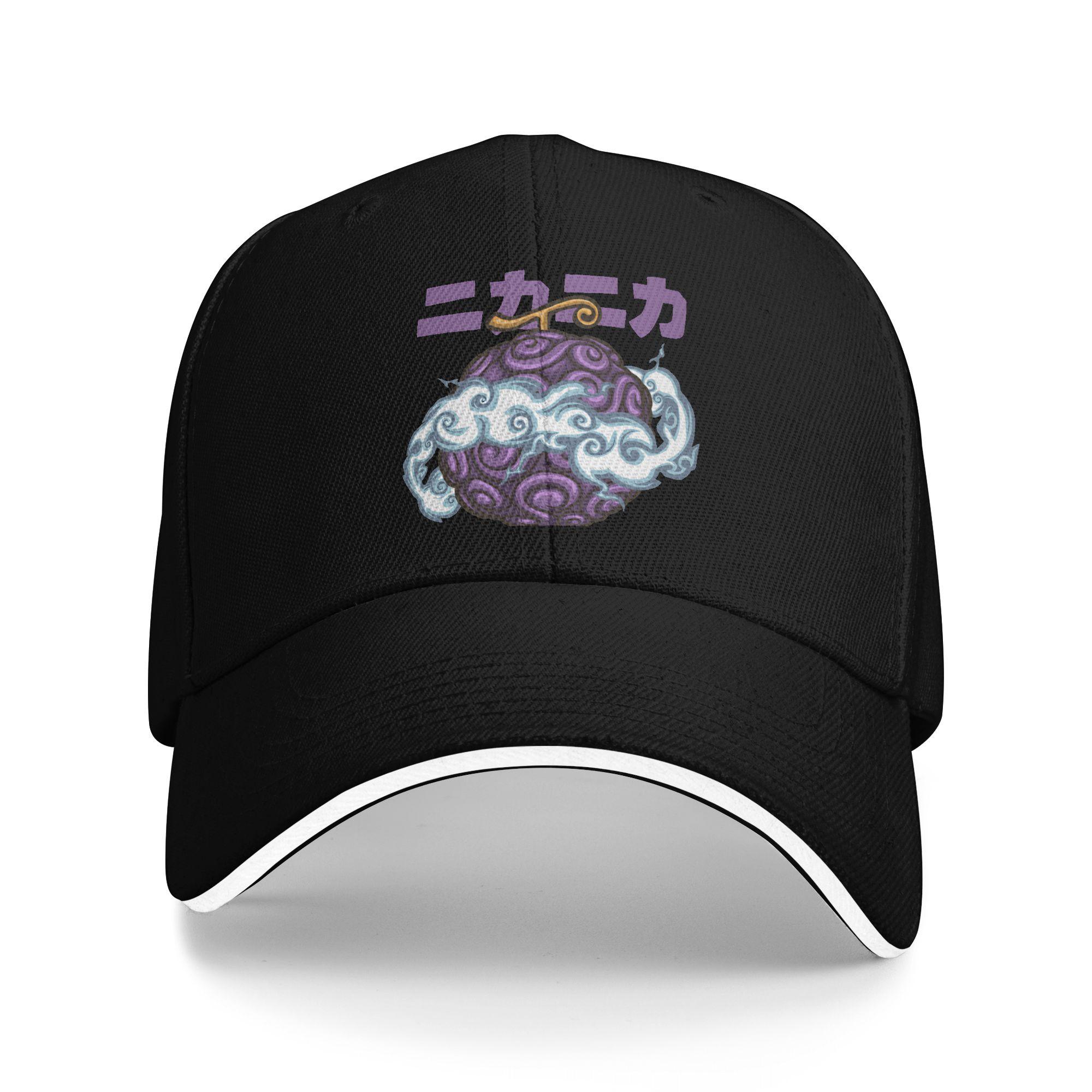 Devil fruit gomu gomu Baseball Caps Popular one piece Sandwich Cap Unisex Style Adjustable Headwear Workouts One Size чёрный