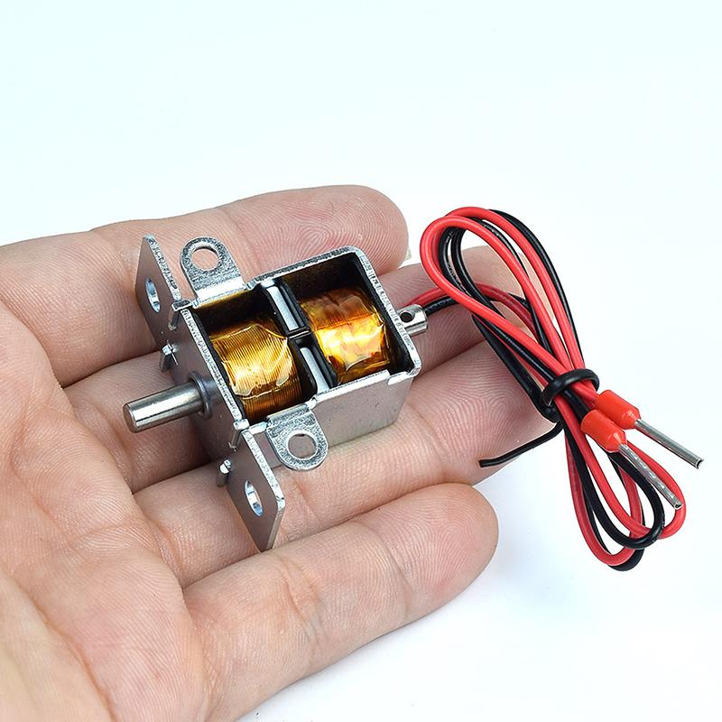 Elettromagnete Solenoide Bistabile Mini Tipo Push-Pull Autotenente Dc12V 12A 0726 Per Progetti di Serrature Elettroniche Fai da Te