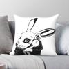 White Rabbit Square Pillowcase Polyester Linen Velvet Printed Zip Decorative Throw Pillow Case Bed Cushion Cover