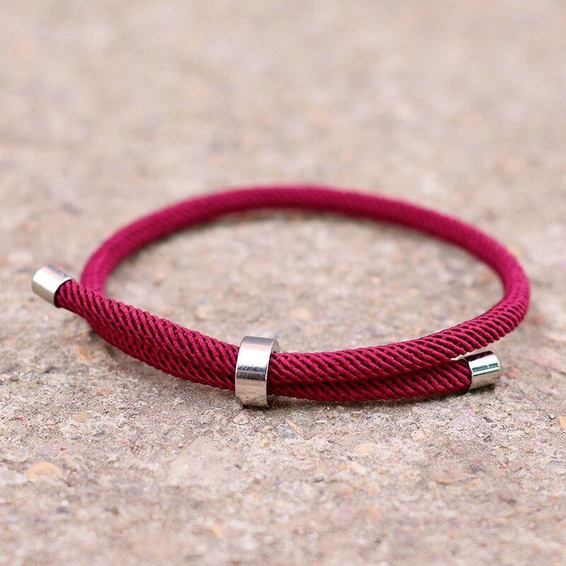 Noter New Lucky Rope Bracelet Unisex Stainless Steel Clasp Adjustable Braclet Friendship Jewelry Accessories Gift For Lovers