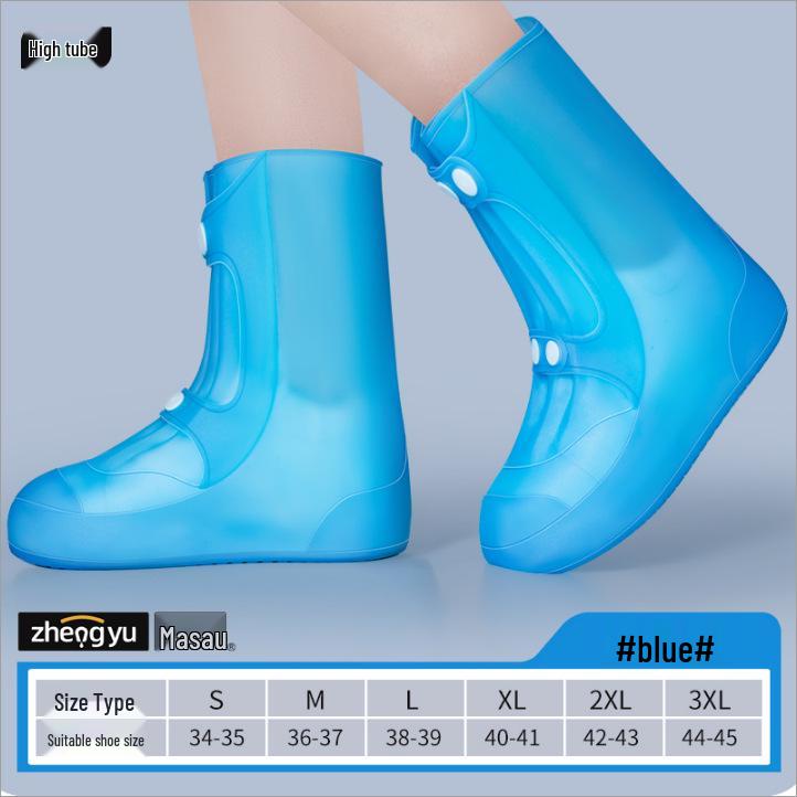 Children's and Men's Waterproof Non-slip Rain Boot Covers - Reusable, Wear-resistant Silicone for Cycling and Outdoor Use.