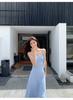 Super fairy design sense film travel vacation with chest pad suspender skirt women's vacation style sexy slim backless dress