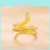 Stylish Gold Plated Snake Ring For Men With Red Eyes And Unique Animal Design