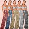 Široké kalhoty s vysokým pasem Dámské Volné Elegantní Rovné Ležérní Dámské Kalhoty 2023 Street Ladies Kalhoty Horké stříbrné široké kalhoty