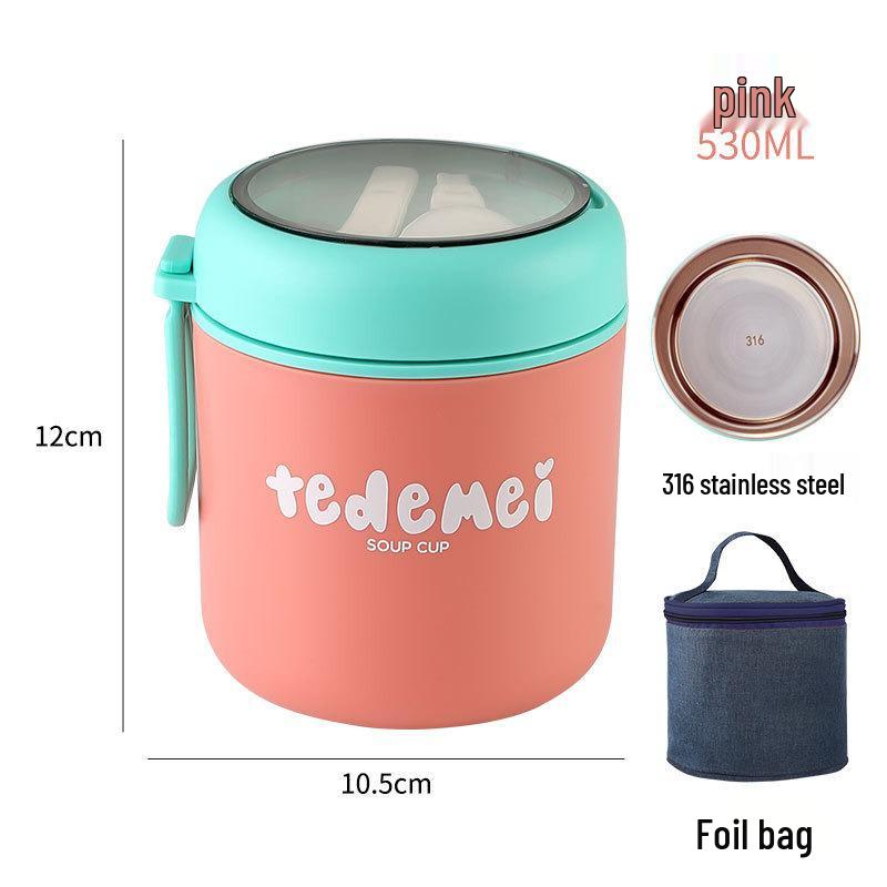 316 Stainless Steel Insulated Lunch Box and Soup Cup for Office Workers and Girls