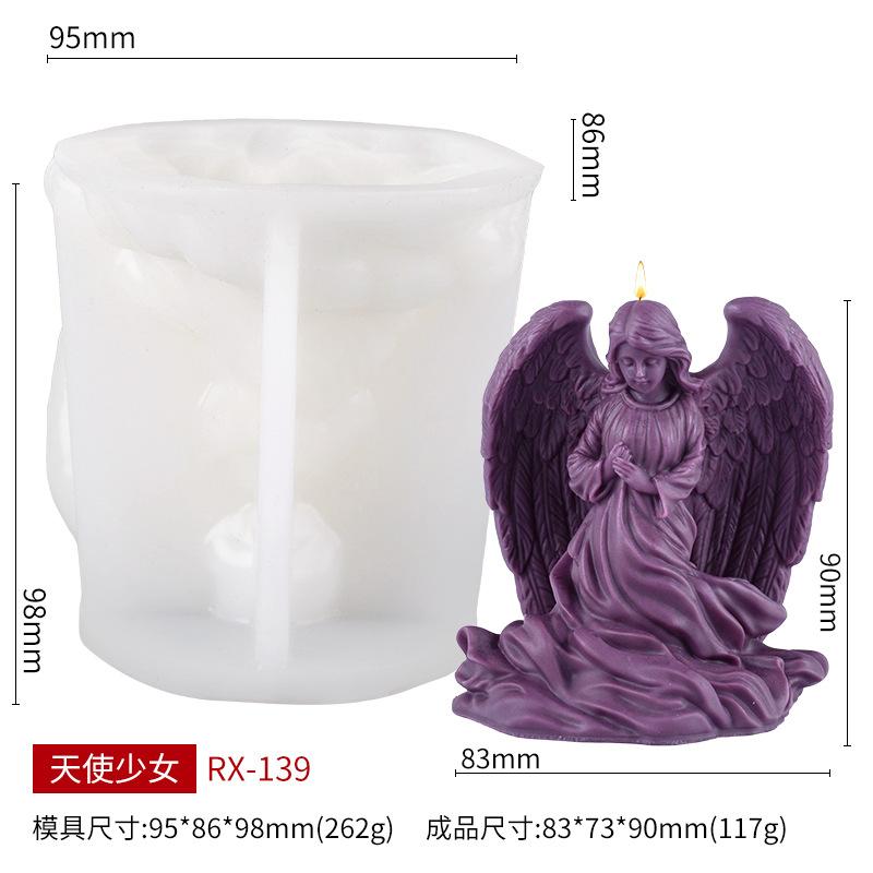 Angel Shape Silicone Mold For Handmade Scented Candle Plaster Resin Craft