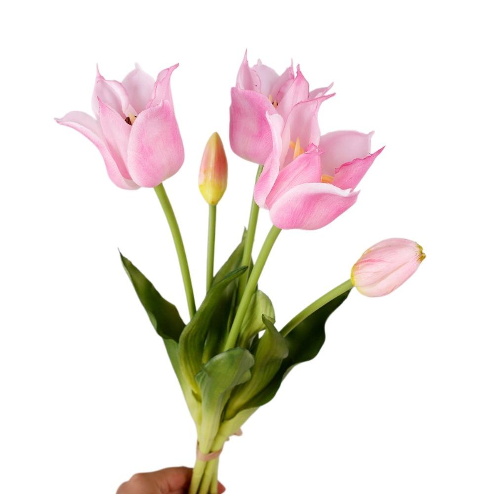 with Leaves Fake Tulip Flowers Real Touch Faux Flowers Living Room Desktop