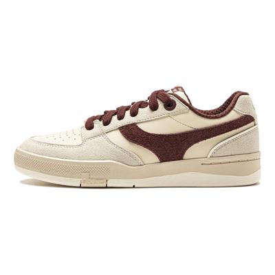 Li Ning Synthetikleder Zhen Rong 92S Mode Vielseitig Rutschfest Abriebfest Low-Top Skateschuhe Damen Sneaker Hellrot AEPU038-2