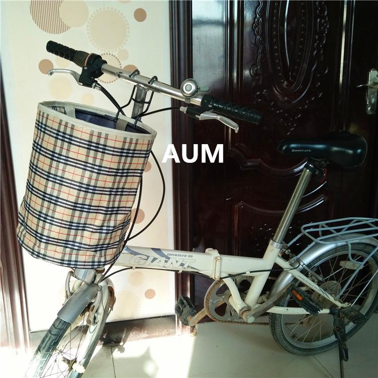 Electric Bicycle Canvas Hanging Basket Bag Diameter ~23.5cm, Height ~29cm