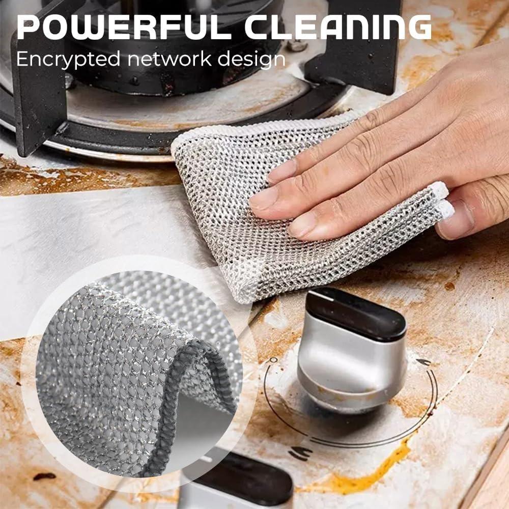 Multipurpose Wire Dishwashing Rags for Wet and Dry, 2024 New Non-Scratch Wire Dishcloth Scrubbing Wire Dishwashing Rag