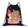 Custom M-Melodies Drawstring Bags Men Women Lightweight Rabbit Anime Sports Gym Storage Backpack