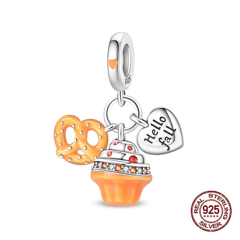 Autumn New Copper Brown Maple Leaf Pumpkin Bee Charms Bead Fit 3Mmoriginal Bracelets Diy Jewelry Warm Gift