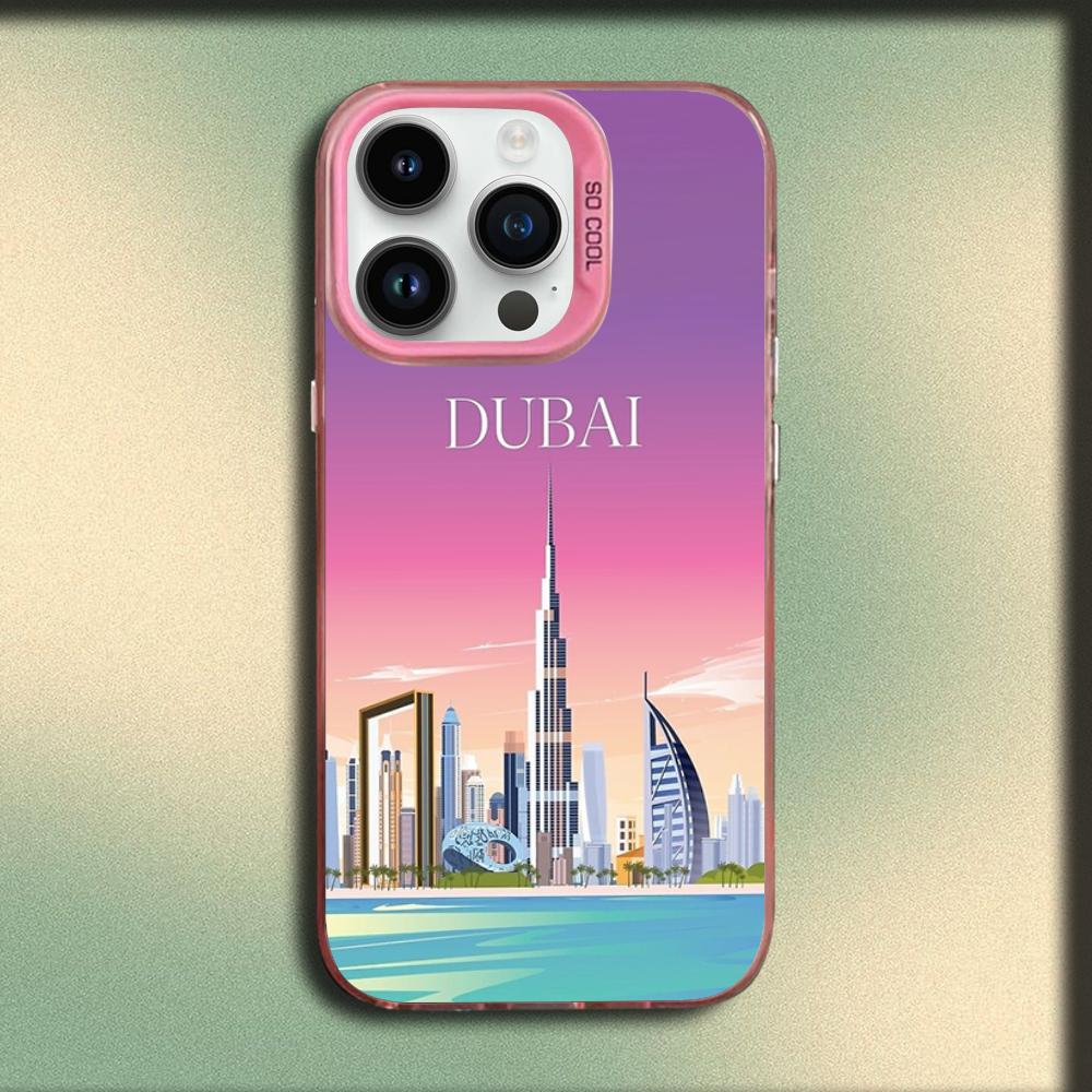 

Лондон Нью-Йорк Токио Дубай Чехол для телефона для iPhone 16,15,14,13,12,11,Mini,Pro,MAX Розовый Матовый Силиконовый Чехол iPhone16pro