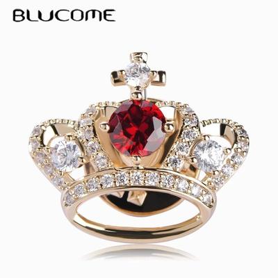 Rote Krone Broschen Kragen Anzug Revers Pullover Pins voller Strasssteine ​​Zirkone Hochzeit Corsage Pins