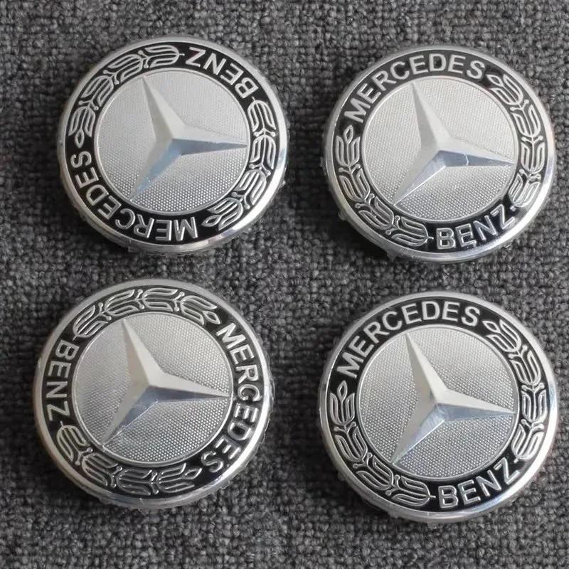 4 STÜCKE 75MM Auto Nabenkappen für Mercedes Benz AMG W203 W206 W220 W205 W211 Auto Radmitte Nabenkappen Benz Emblem Reifen Felgenabdeckung