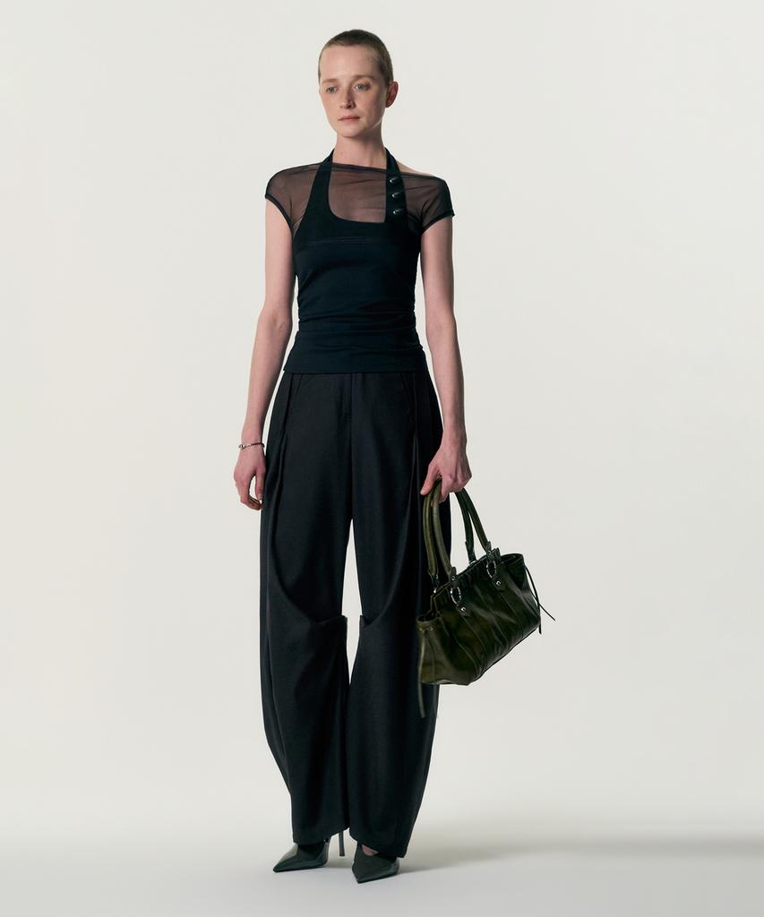 Kimzisu Ruched Belt Tote Bag_Green